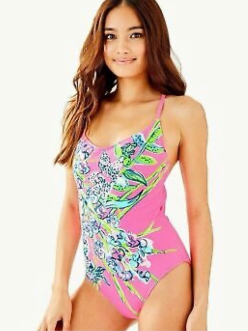 Lilly Pulitzer Azelea One-Piece Swimsuit in pink tropics sway that way